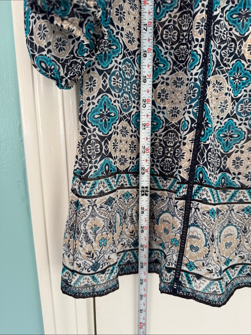 Croft & Barrow Geo Floral Boho tunic - Picture 5 of 9